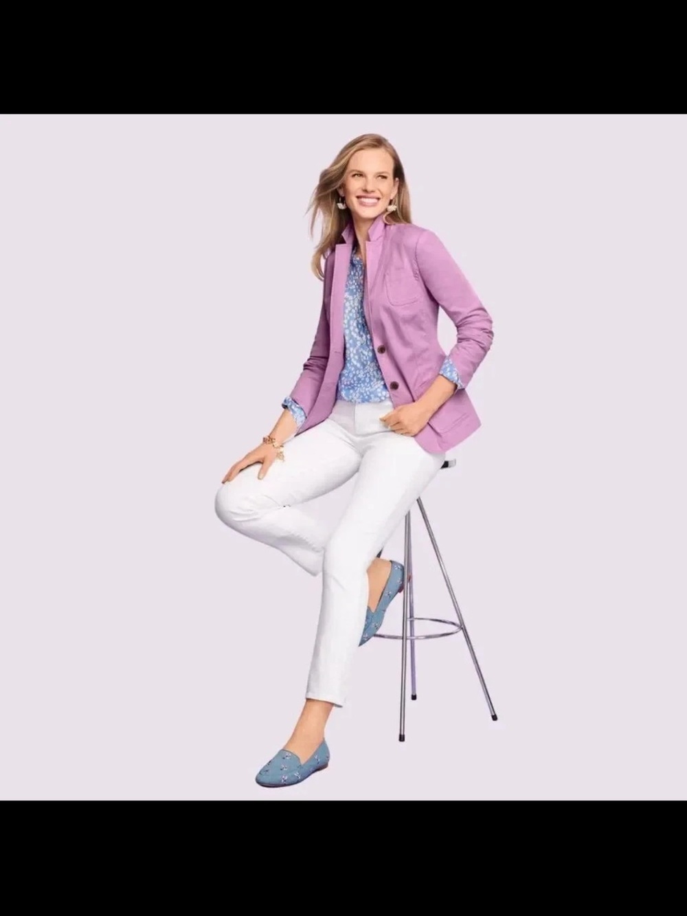 NWT Talbots Lilac purple cotton blazer size 2 Petite 2P